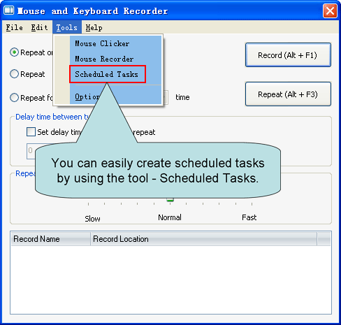 mouse and keyboard recorder and repeater