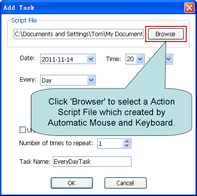 Select Action Script File